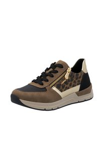 Sneaker Rieker, Damen, Gr. 38, braun (braun kombiniert), Lederimitat, Textil, Schuhe Sneaker, Freizeitschuh, Schn&uuml;rschuh, Halbschuh mit modischen Akzenten