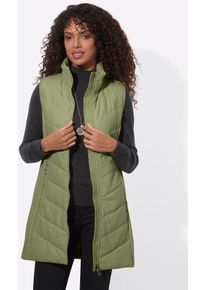 Longweste Casual Looks, Damen, Gr. 54, gr&uuml;n (schilf), 100% Polyester, Wattierung:100% Polyester, unifarben, Westen Longweste