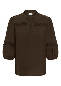 Langarmbluse Kaffe "Bluse langarm KAsonja", Damen, Gr. 46, braun (chocolate braun), Obermaterial: 80% Viskose CV. 20% Polyamid PA., Blusen Langarmbluse