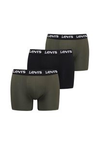Levi's Boxershorts LEVI'S "Boxershort Repeat Logo Boxer Brief 3P 3er Pack", Herren, Gr. XL, bunt (schwarz, gr&uuml;n), Obermaterial: 95% Baumwolle CO. 5% Elasthan EL., Unterhosen Boxershorts