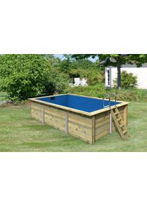 Rechteckpool Karibu "Malta BxLxH: 530x353x124cm", braun, B:530cm H:124cm L:353cm, Schwimmbecken, Rechteckpool, 44 mm starke kesseldruckimpr&auml;gnierte Holzbohlen aus Fichtenholz
