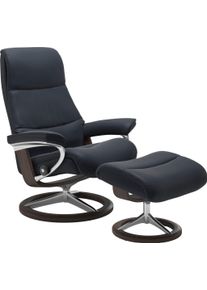 Relaxsessel stressless "View", blau (shadow blau paloma), B:78cm H:108cm T:78cm, Leder BATICK: BATICK ist ein leicht korrigiertes, durchgef&auml;rbtes und genarbtes M&ouml;belleder, bei dem die meisten Unebenheiten und Spuren in der Regel entfernt wurden.;Leder PALOMA: PALOMA ist ein durchgef&auml;rbtes Semianilin-M&ouml;belleder mit nat&uuml;rlicher Narbung.;ROHLEDER Stoff Q2 FARON: Ein fester zuverl&auml;ssiger Boucl&eacute; mit ei
