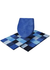 Badematte Grund "Mosaik, Badvorleger, Badezimmer Teppich, sehr weich" Gr. 12, blau, H:20mm, Kunstfaser, Badematten, Badematte, angenehm weich, auch als 3 teiliges Set erh&auml;ltlich, Made in Europe