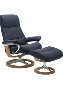 Relaxsessel stressless "View", blau (oxford blau paloma), B:78cm H:108cm T:78cm, Leder BATICK: BATICK ist ein leicht korrigiertes, durchgef&auml;rbtes und genarbtes M&ouml;belleder, bei dem die meisten Unebenheiten und Spuren in der Regel entfernt wurden.;Leder PALOMA: PALOMA ist ein durchgef&auml;rbtes Semianilin-M&ouml;belleder mit nat&uuml;rlicher Narbung.;ROHLEDER Stoff Q2 FARON: Ein fester zuverl&auml;ssiger Boucl&eacute; mit ei