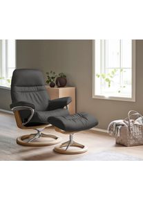 Relaxsessel stressless "Sunrise", grau (rock paloma), B:83cm H:105cm T:74cm, Leder BATICK: BATICK ist ein leicht korrigiertes, durchgef&auml;rbtes und genarbtes M&ouml;belleder, bei dem die meisten Unebenheiten und Spuren in der Regel entfernt wurden.;Leder PALOMA: PALOMA ist ein durchgef&auml;rbtes Semianilin-M&ouml;belleder mit nat&uuml;rlicher Narbung.;ROHLEDER Stoff Q2 FARON: Ein fester zuverl&auml;ssiger Boucl&eacute; mit einem 