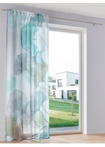 Gardine HEINE HOME Gr. 4, bunt (t&uuml;rkis, natur), B:135cm H:245cm, Polyester, Gardinen, Gardine