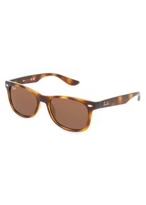 Ray-Ban Junior RJ 9052S NEW WAYFARER | Dzieci okulary przeciwsłoneczne | Kwadratowe | Oprawka: Poliwęglan Havana | Kolor szkła: Brązowy Pełny Kolor