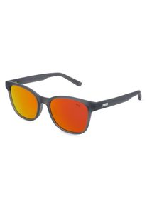 Puma PJ0087S | Dzieci okulary przeciwsłoneczne | Prostokątne | Oprawka: Poliwęglan Szary | Kolor szkła: Czerwone Jednobarwne