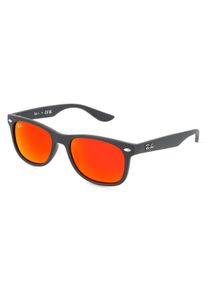 Ray-Ban Junior RJ 9052S NEW WAYFARER | Dzieci okulary przeciwsłoneczne | Kwadratowe | Oprawka: Poliwęglan Czarny | Kolor szkła: Pomarańczowy 
