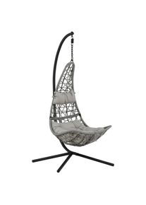 Gardenson , Grau, Schwarz , Kunststoff , 132x205x130 cm , wetterbest&auml;ndig , Gartenm&ouml;bel, Relaxm&ouml;bel, H&auml;ngesessel