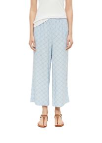 Stoffhose s.Oliver, Damen, Gr. 34, N-Gr, coastal blau aop, Web, Obermaterial: 100% Viskose, gemustert, normal lang, Hosen Stoffhose, Sommerhose mit Allover-Muster