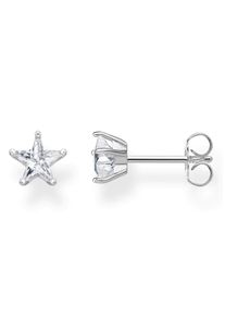 Paar Ohrstecker Thomas Sabo "Kleine Sterne", silberfarben, wei&szlig;, wei&szlig;, Ohrringe, Damen, Silber 925 (recycelt), Paar Ohrstecker, mit Zirkonia