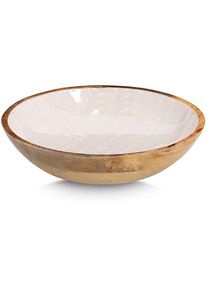 Schale zeller PRESENT "Mangoholz, im modernen Design", beige, H:6cm &Oslash;:25cm, Massivholz, Sch&uuml;sseln, Schale, hochwertiges nat&uuml;rliches Material