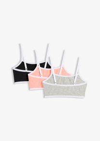 bonprix Bustieră cu bumbac moale (set/3 buc.), roz, 164/170