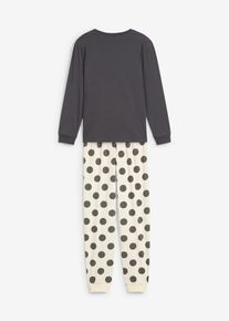 bonprix Pijama din bumbac organic 100% (2 piese), gri, 104/110
