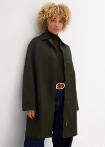 bonprix Wasserabweisender Trenchcoat Oversized, gr&uuml;n, Gr.48, Trenchcoat aus wasserabweisendem Material, 97% Baumwolle