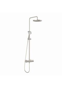 Kludi Thermostat-Dual-Shower-System 68082N5-00 mit Kopf- und Handbrause, stainless brushed nickel