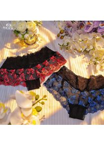 【1pcs】lingeries femme ultra hot red blue embroidery sexy women underwear hot rose hollow daring women's lingerie women's clothes
