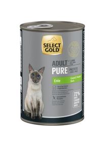 SELECT GOLD Pure Bo&icirc;tes de P&acirc;t&eacute;e Chat Adute Canard 6x400 g