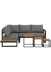 4goodz Loungeset 5-delige tuinmeubelset met 3 bijzettafels /grijs