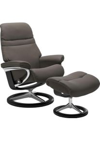 Relaxsessel stressless "Sunrise", grau (metal grau paloma), B:92cm H:105cm T:80cm, Leder BATICK: BATICK ist ein leicht korrigiertes, durchgef&auml;rbtes und genarbtes M&ouml;belleder, bei dem die meisten Unebenheiten und Spuren in der Regel entfernt wurden.;Leder PALOMA: PALOMA ist ein durchgef&auml;rbtes Semianilin-M&ouml;belleder mit nat&uuml;rlicher Narbung.;ROHLEDER Stoff Q2 FARON: Ein fester zuverl&auml;ssiger Boucl&eacute; mit 