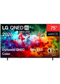 LG QNED-Fernseher "75QNED70B6A", Energieeffizienz: E, bunt (schwarz), 75 &Prime;, Fernseher, QNED-Fernseher