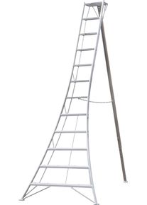 Vielzweckleiter NIWAKI, silberfarben, B:147cm H:360cm, Aluminium, Leitern, Vielzweckleiter, Gartenleiter, gleicht Unebenheiten im Gel&auml;nde aus