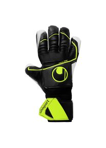 Torwarthandschuhe Uhlsport "Torwarthandschuhe SUPERSOFT HN FLEX FRAME", Herren, Gr. 9, schwarz (schwarz, fluo gelb), Obermaterial: 40% Gummi rubber. 20% Acetat CA. 16% Polyester PES. 13% Polyurethan PU. 11% Nylon NY., Handschuhe Torwarthandschuhe