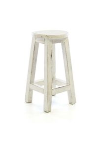 Gartenstuhl Vcm "Vintage Hocker wei&szlig;", wei&szlig;, Obermaterial: 100% Holz Wood., St&uuml;hle, Gartenstuhl