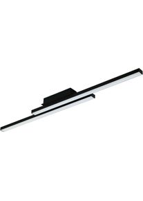 Eglo Deckenleuchte "FRAIOLI-Z Deckenlampe, ZigBee 3.0, Timer, Disco-Modus", schwarz, H: 6,5cm, 1 Stk., Leuchten, App / Sprachsteuerung Alexa, 105,5 x 12 x 6,5 cm, exkl. Fernbedienung, Deckenleuchte