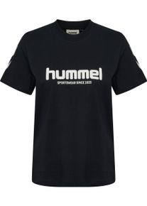 T-Shirt Hummel "HMLLEGACY 2.0 W T-SHIRT S/S", Damen, Gr. XS, schwarz, Obermaterial: 100% Baumwolle, Rundhals, Shirts T-Shirt, sportlicher Stil, kurze &Auml;rmel, aus Baumwolle