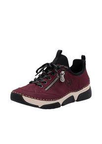 Slip-On Sneaker Rieker, Damen, Gr. 42, Textil, rot (bordeaux, schwarz), Nubuklederimitat, Textil, Schuhe Slip-On Sneaker, Schlupfschuh, Halbschuh, Freizeitschuh mit weicher Innensohle, Topseller