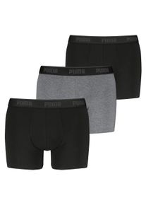 Boxershorts Puma "Boxershort Boxer 3P 3er Pack", Herren, Gr. L, bunt (schwarz, grau), Obermaterial: 95% Baumwolle CO. 5% Elasthan EL., Unterhosen Boxershorts