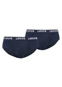 Levi's Slip LEVI'S "Slip Repeat Logo Brief 2P 2er Pack", Herren, Gr. XL, blau (dunkelblau), Obermaterial: 95% Baumwolle CO. 5% Elasthan EL., Unterhosen Slip
