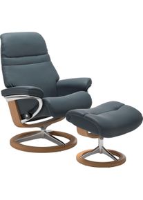 Relaxsessel stressless "Sunrise", blau (atlantic blau batick), B:79cm H:103cm T:73cm, Leder BATICK: BATICK ist ein leicht korrigiertes, durchgef&auml;rbtes und genarbtes M&ouml;belleder, bei dem die meisten Unebenheiten und Spuren in der Regel entfernt wurden.;Leder PALOMA: PALOMA ist ein durchgef&auml;rbtes Semianilin-M&ouml;belleder mit nat&uuml;rlicher Narbung.;ROHLEDER Stoff Q2 FARON: Ein fester zuverl&auml;ssiger Boucl&eacute; m