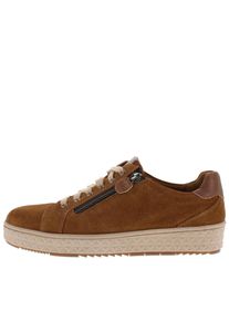 Sneaker Casual Looks, Damen, Gr. 37, braun (camel), Glattleder, Veloursleder, Schuhe Sneaker