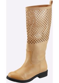 Stiefel Heine, Damen, Gr. 42, beige, Synthetik, Schuhe Stiefel