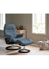 Relaxsessel stressless "Sunrise", blau (sparrow blau paloma), B:83cm H:105cm T:74cm, Leder BATICK: BATICK ist ein leicht korrigiertes, durchgef&auml;rbtes und genarbtes M&ouml;belleder, bei dem die meisten Unebenheiten und Spuren in der Regel entfernt wurden.;Leder PALOMA: PALOMA ist ein durchgef&auml;rbtes Semianilin-M&ouml;belleder mit nat&uuml;rlicher Narbung.;ROHLEDER Stoff Q2 FARON: Ein fester zuverl&auml;ssiger Boucl&eacute; mi