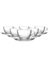 Ritzenhoff & Breker Tasse RITZENHOFF & BREKER "Cappuccino-Set Barista 220 ml 6er Set transparent", bunt (transparent), B:14,5cm H:10cm, Glas, Trinkgef&auml;&szlig;e, Tasse, Sp&uuml;lmaschinenfest