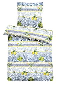 Bettw&auml;sche Apelt "Amalfi", mehrfarbig, B/L: 135cm x 200cm, 1 Stk., 1 Stk., Satin (Bio-Baumwolle), B/L: 80cm x 80cm, 2 tlg., Satin (Bio-Baumwolle), Obermaterial: 100% Baumwolle, Bettw&auml;sche, Bettw&auml;sche, Bettw&auml;sche-Set mit Rei&szlig;verschluss, Baumwoll-Satin, Digitaldruck