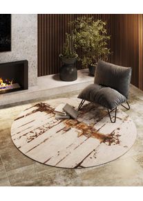 Teppich KARE DESIGN "Abstract Grey Line", beige, H:1mm &Oslash;:200cm, Teppiche, Teppich, rechteckig oder rund