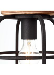 Brilliant Pendelleuchte "Gwen", schwarz (antik holz, schwarz korund), 3, &Oslash; 42cm H: 165cm, 1 Stk., Leuchten, 165 cm H&ouml;he, &Oslash; 42 cm, 3 x E27, Metall/Holz, antik holz/schwarz korund, Pendelleuchte