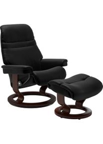 Relaxsessel stressless "Sunrise", schwarz (schwarz batick), B:75cm H:100cm T:73cm, Leder BATICK: BATICK ist ein leicht korrigiertes, durchgef&auml;rbtes und genarbtes M&ouml;belleder, bei dem die meisten Unebenheiten und Spuren in der Regel entfernt wurden.;Leder PALOMA: PALOMA ist ein durchgef&auml;rbtes Semianilin-M&ouml;belleder mit nat&uuml;rlicher Narbung.;ROHLEDER Stoff Q2 FARON: Ein fester zuverl&auml;ssiger Boucl&eacute; mit 