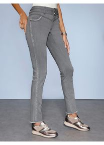 CR&Eacute;ATION L Bequeme Jeans CREATION L, Damen, Gr. 52, Normalgr&ouml;&szlig;en, grau (light grau, denim), 45% Baumwolle, 30% Lyocell, 17% Polyester, 7% Viskose, 1% Elasthan, unifarben, lang, Jeans Bequeme Jeans