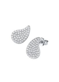 Paar Ohrstecker "Ohrstecker Tropfenform, mit wei&szlig;en Zirkonia, Silber 925", silber, Giorgio Martello MILANO, Ohrringe, Damen, Silber 925 (Sterlingsilber), Paar Ohrstecker