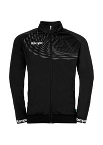Trainingsjacke Kempa "Trainingsjacke WAVE 26 POLY JACKE Kids", Jungen, Gr. 164, schwarz (schwarz, anthra), Obermaterial: 100% Polyester Pol. recyc.., Jacken Trainingsjacke