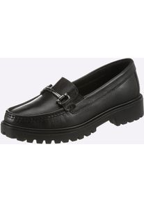 Slipper Heine, Damen, Gr. 41, schwarz, Glattleder, Leder, Rindsleder, Schuhe Slipper