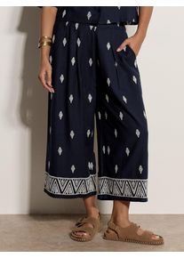 Culotte Apricot "Hose", Damen, Gr. XL (42), N-Gr, blau (navy), gewebt, Obermaterial: 50% Baumwolle CO. 50% Viskose CV., Hosen Culotte, Elastischer Bund
