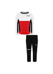 Nike Air Lange Mouw Pullover Stretch Taille Zwart Rood Kids Trainingspak DC8639 010