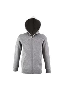 SOLS Hoodie met volledige rits voor kinderen/Kinderen Stone (Grijze Melange)